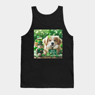 St Patricks Day Cute dog 3 Tank Top